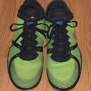 Nike neon green and black free run 3.0